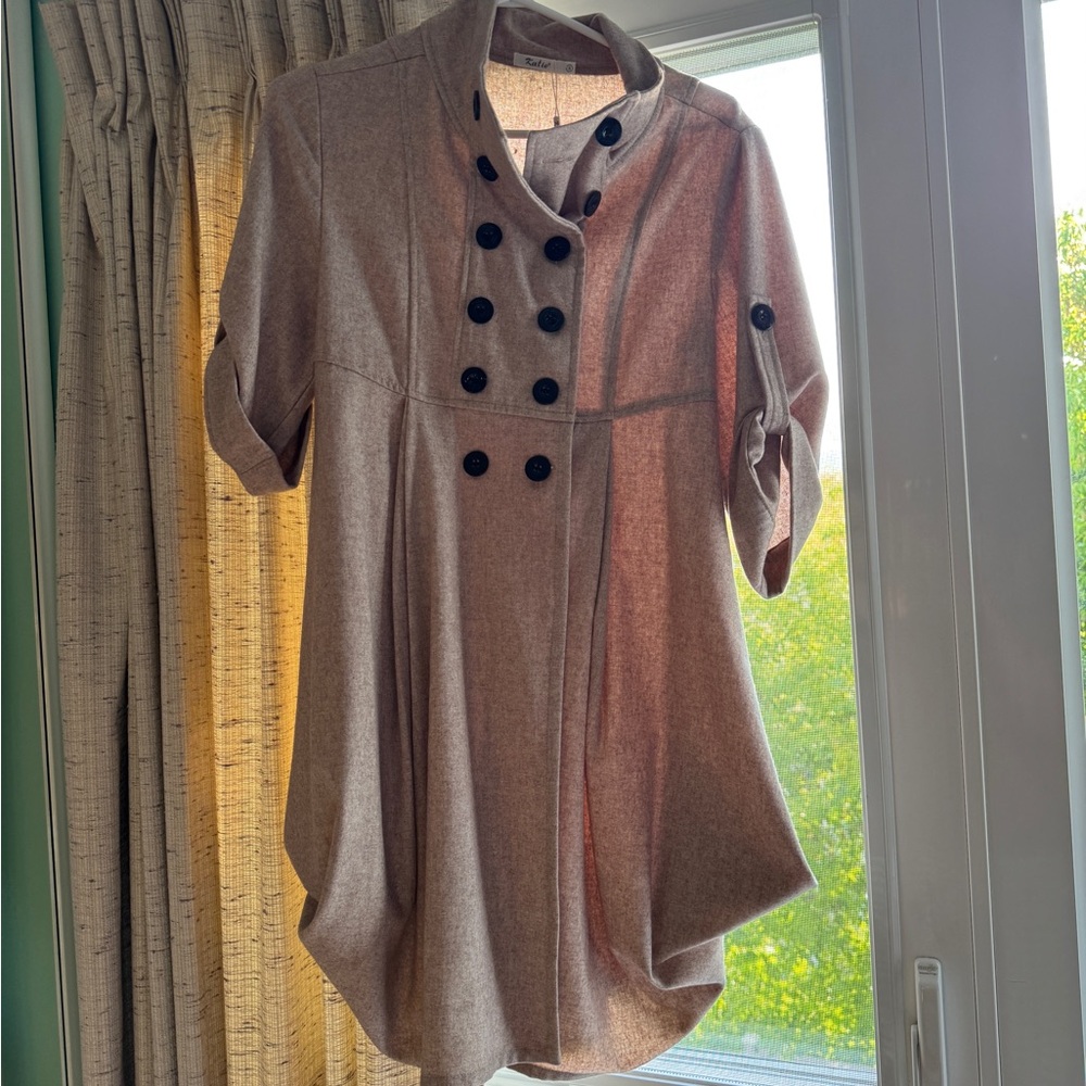 NWT Beige Double-Breasted Coat